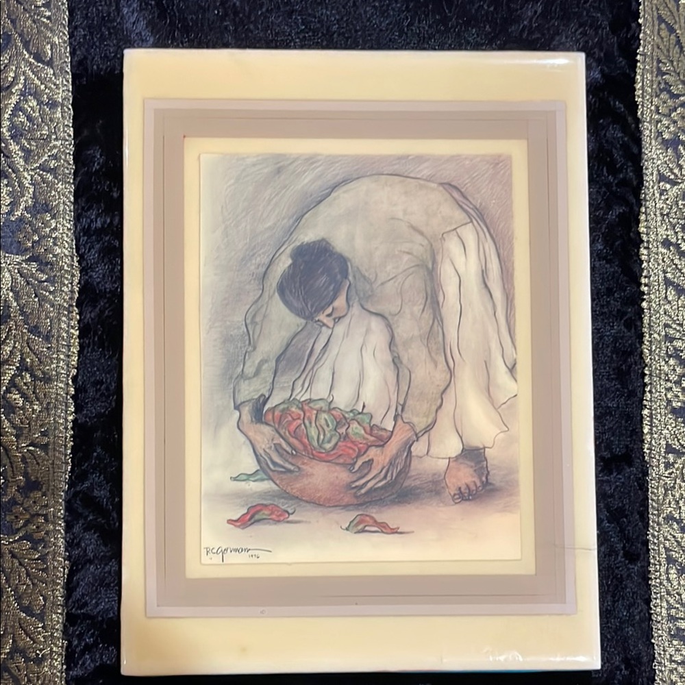 R. C. Gorman Woman w/Chiles 1976 Art Tile